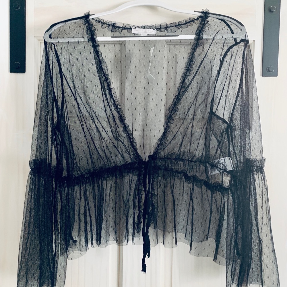 Don’t Ask Why sheer wrap blouse lingerie/going out